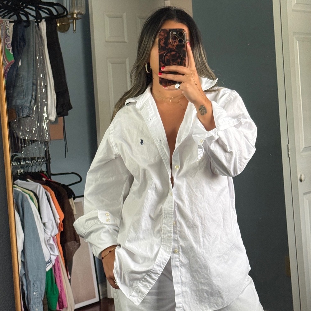 White Vintage Ralph Lauren Button Down